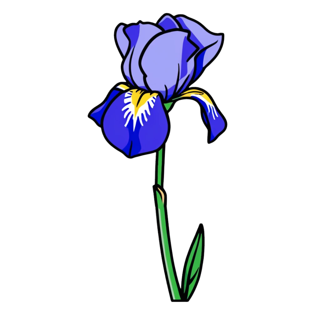 blue flag iris flower sticker