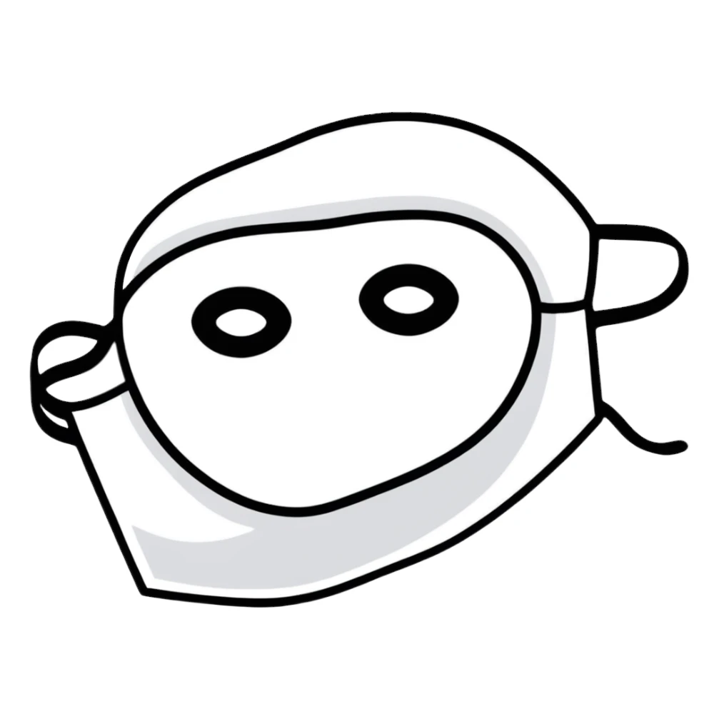 minimalist black superhero eye mask sticker