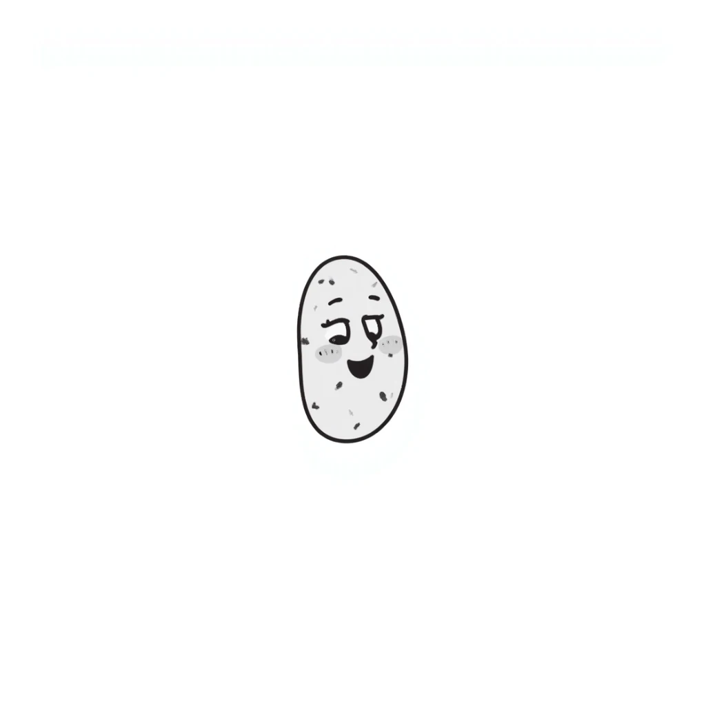 smiling potato tuber with mouth and eyes sticker
