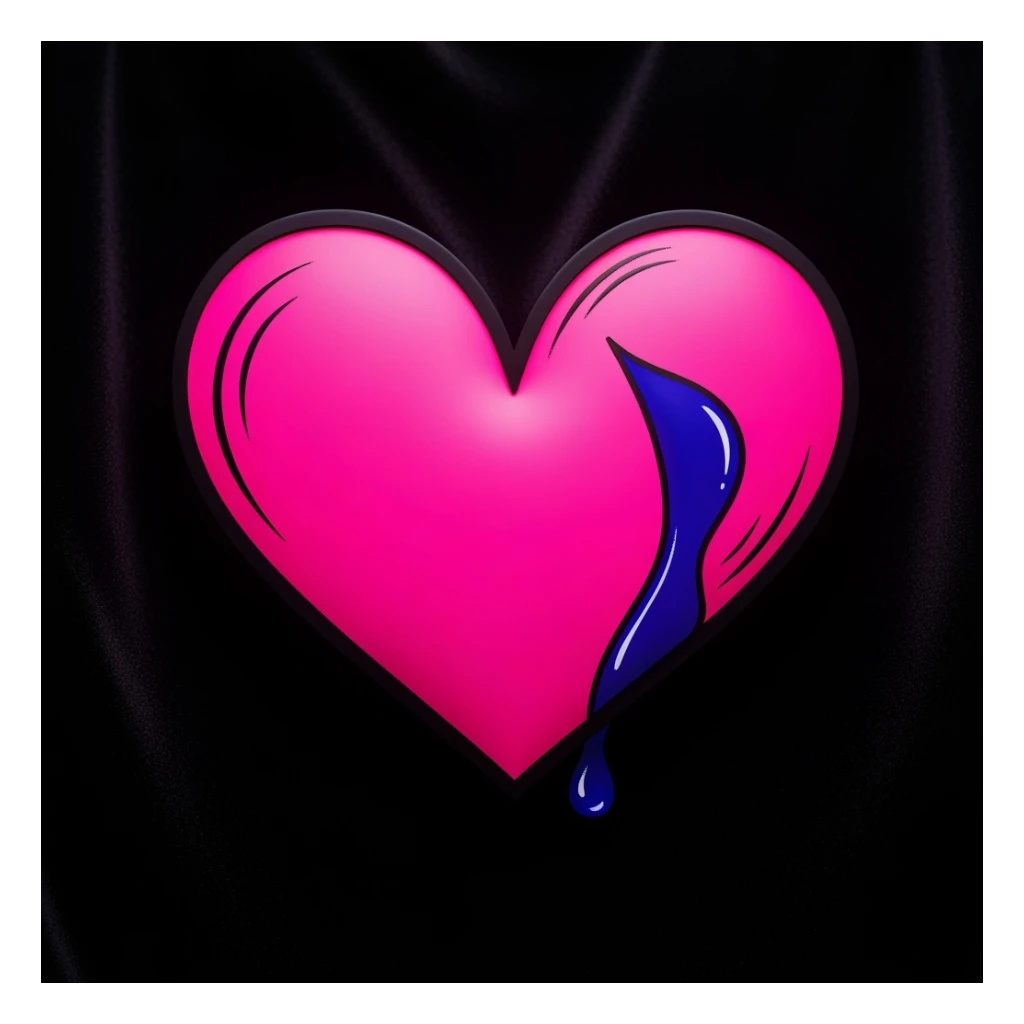 cute emo heart with a tear drop sticker