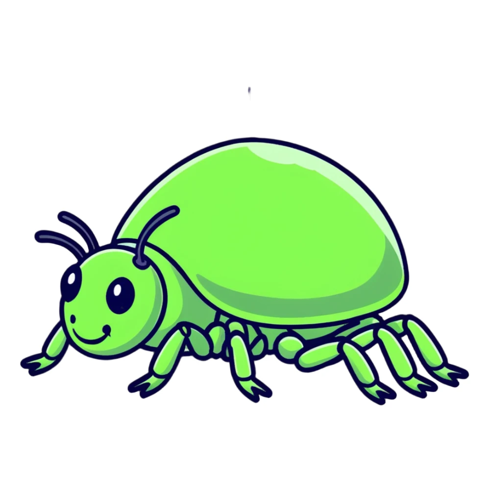 Little bug on its back giggling sticker