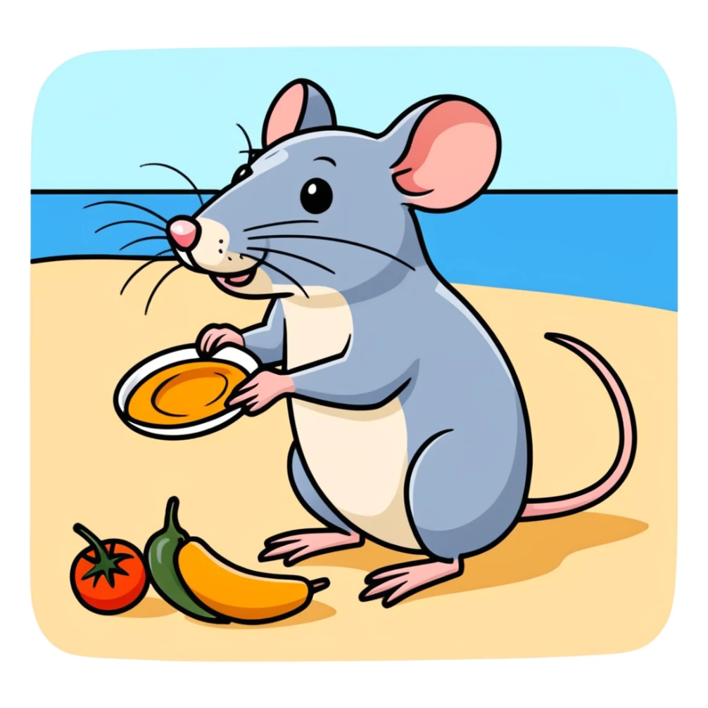 ratatouille making on the beach sticker