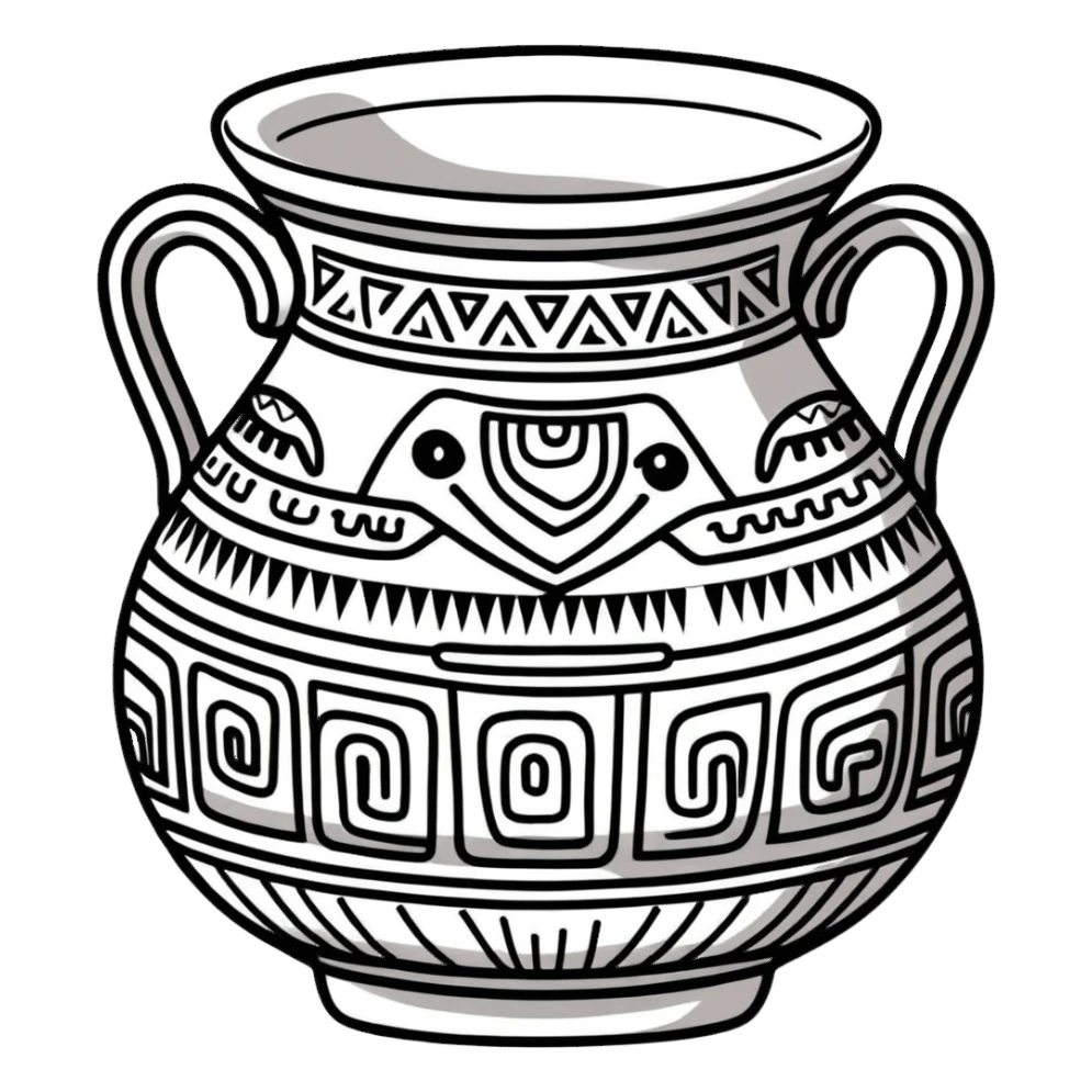 Chimu black pottery with animal designs sticker