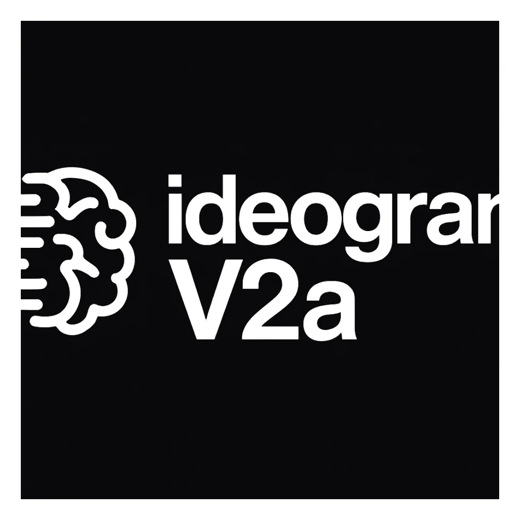 recreate this logo with text of "ideogram V2a" sticker