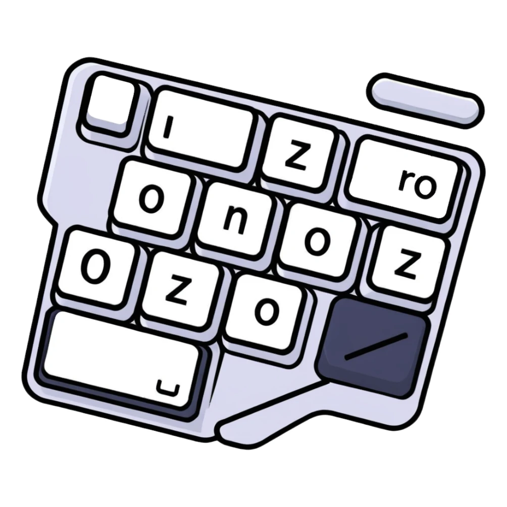 Number 0 keycap, keyboard button with the digit zero sticker