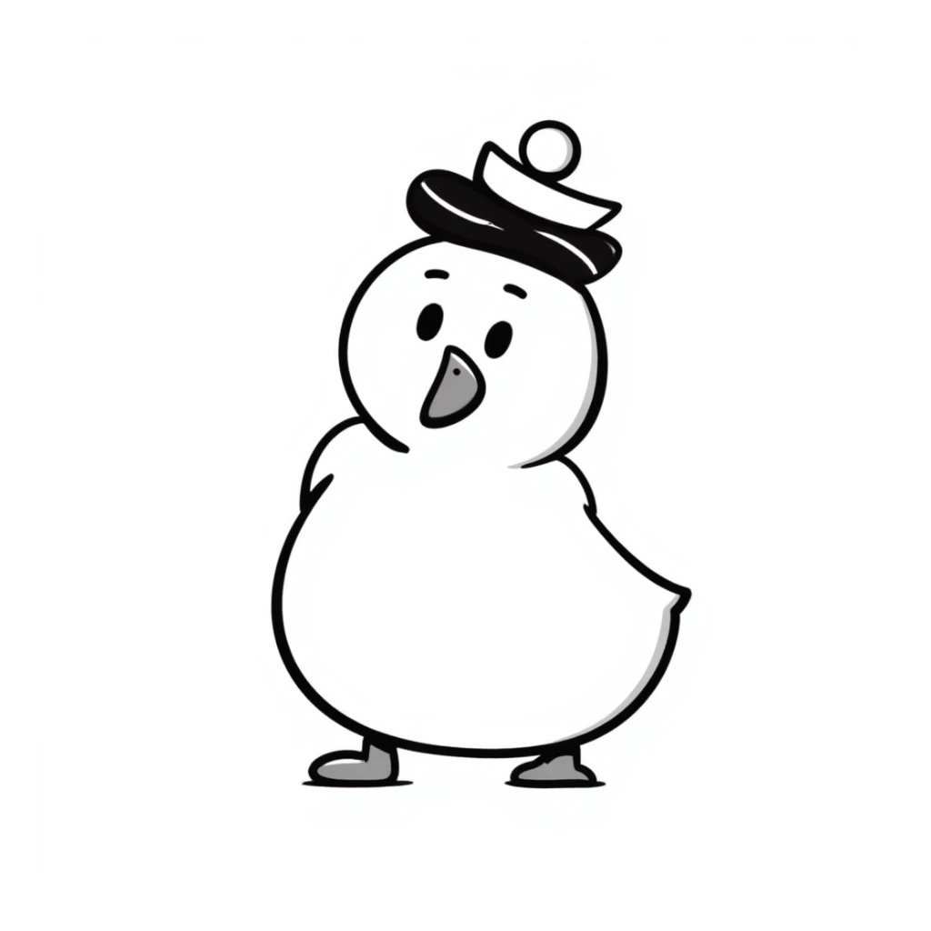 duck hand drawn doodle style sticker