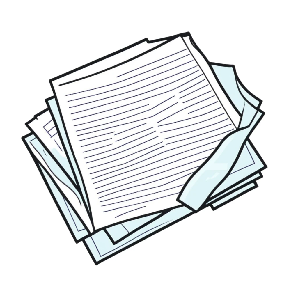 scattered papers on the floor sticker