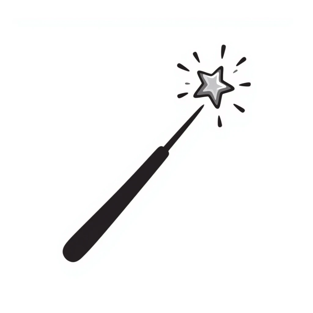 Magic wand with sparkles sticker