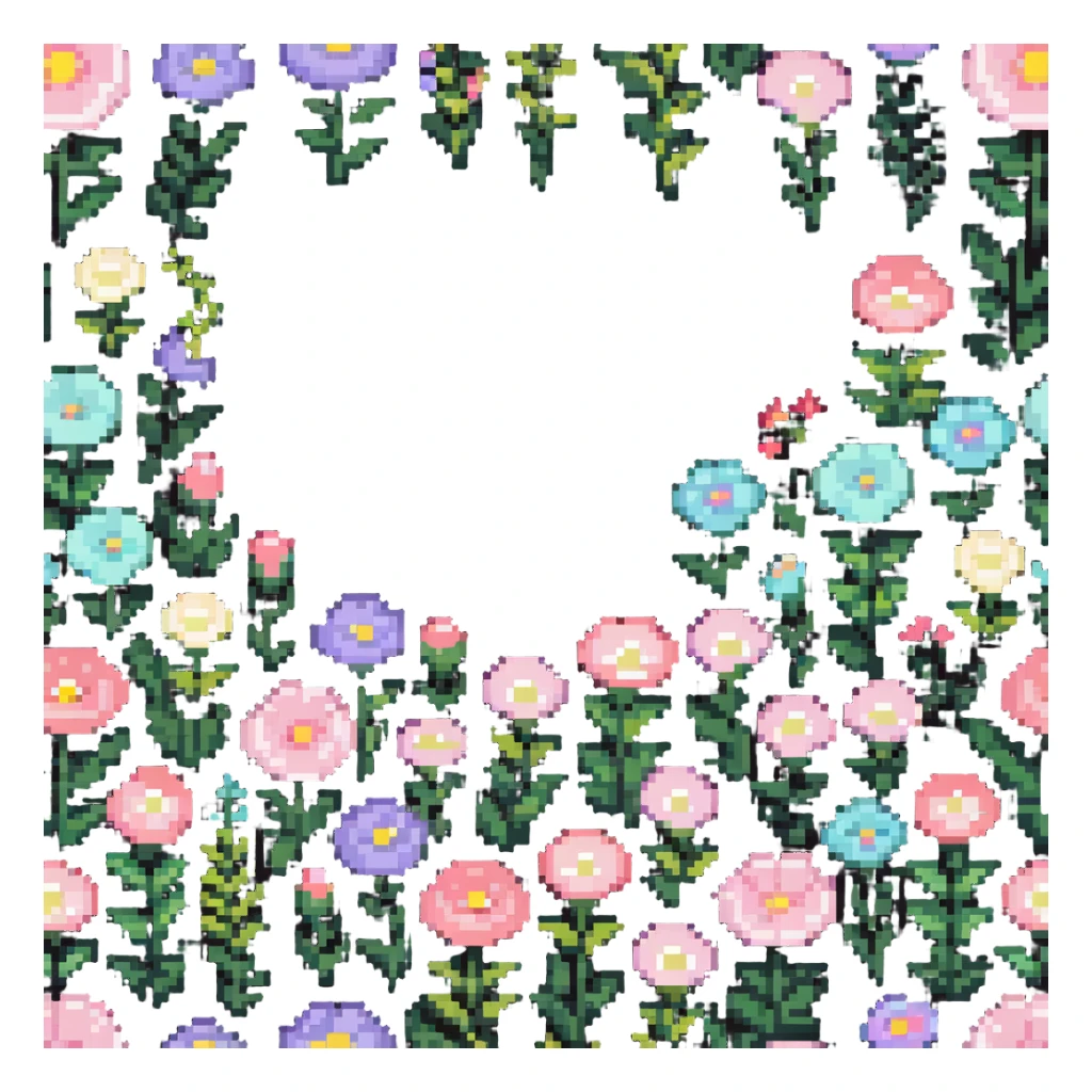 pastel flower garden sticker