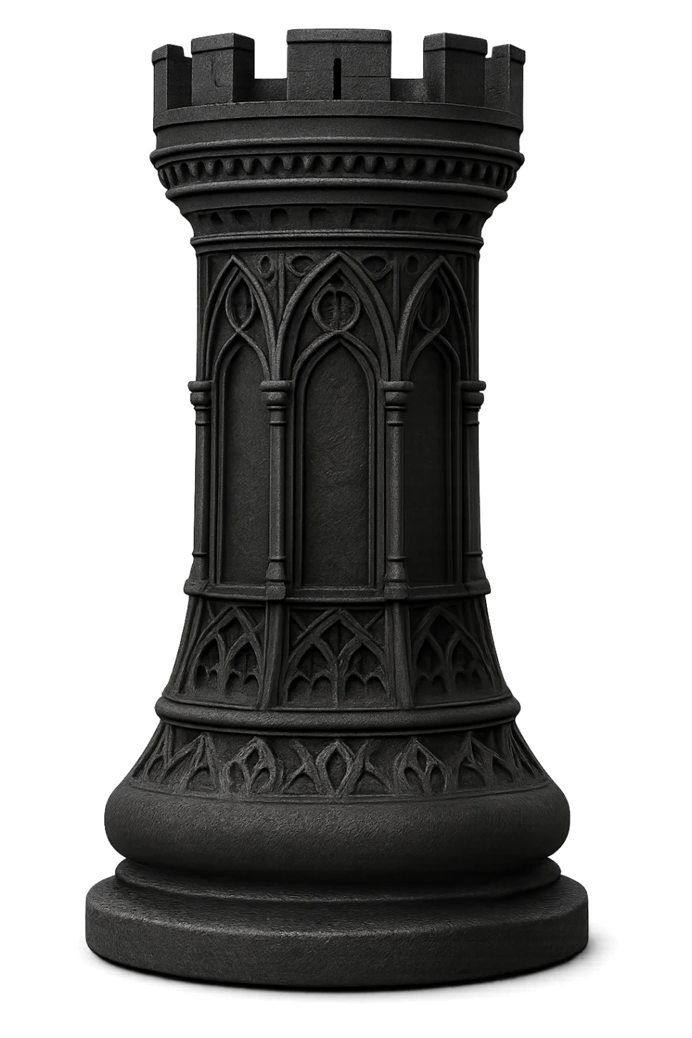 goth black chess rook, no background sticker