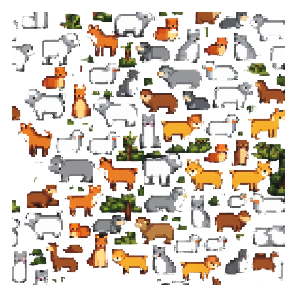 group of animals sticker