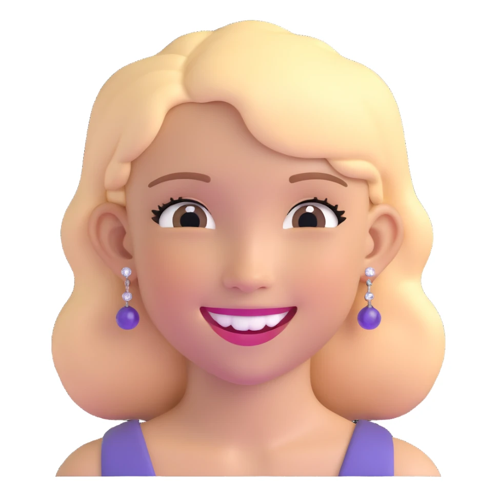 smiling girl with earrings sticker
