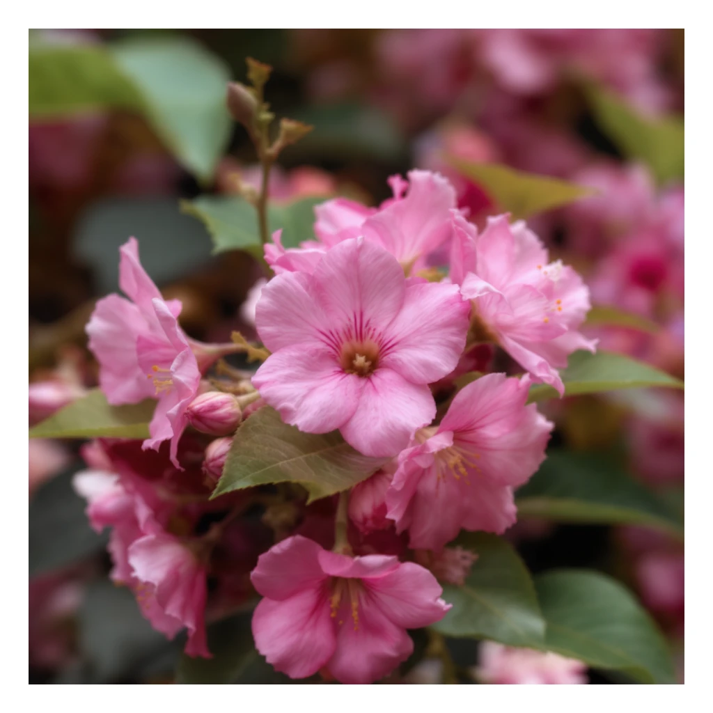 pink flowers, realistic style sticker