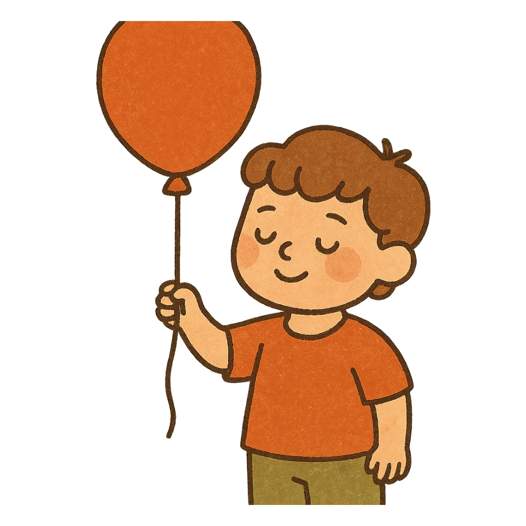 globo de helio, flat warm colors style sticker
