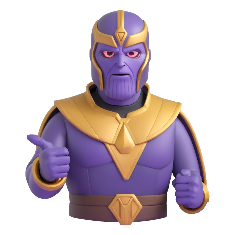 Thanos with Squid Game triangle mask pointing forward sticker