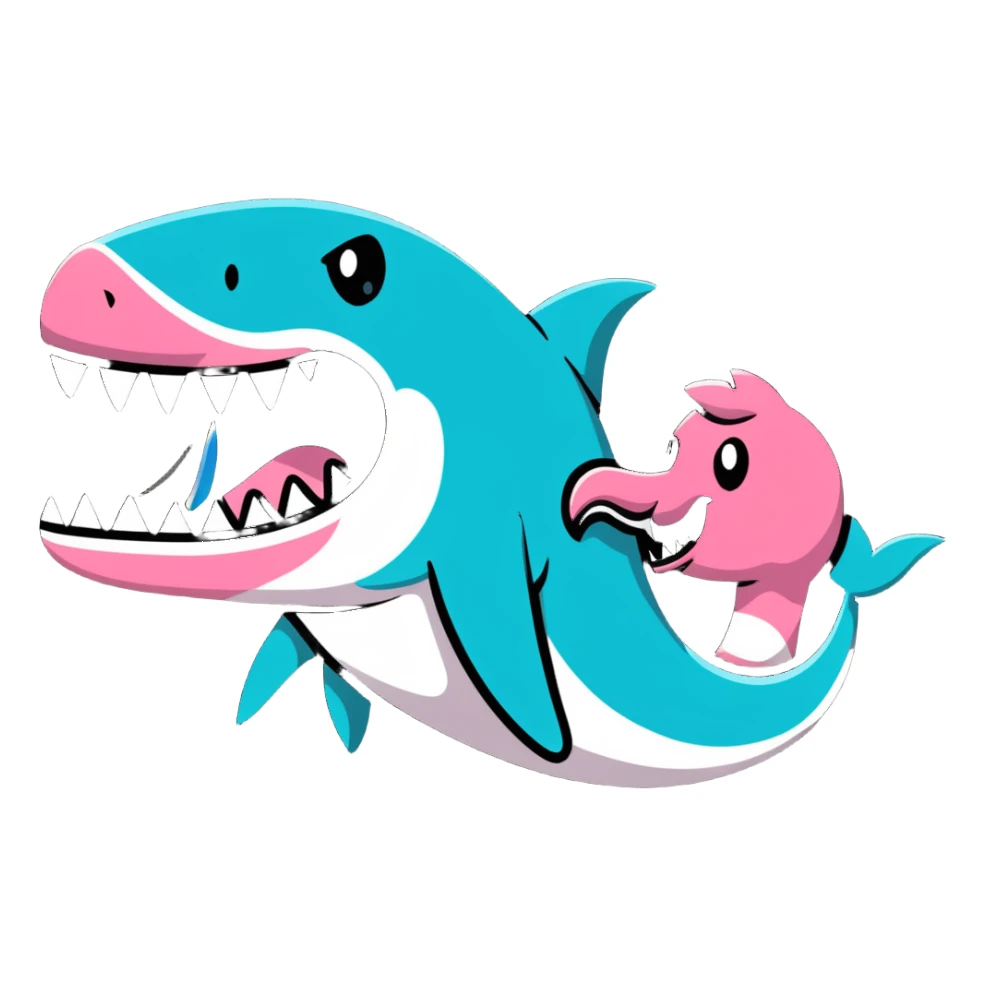 Shark killing flamingo  sticker