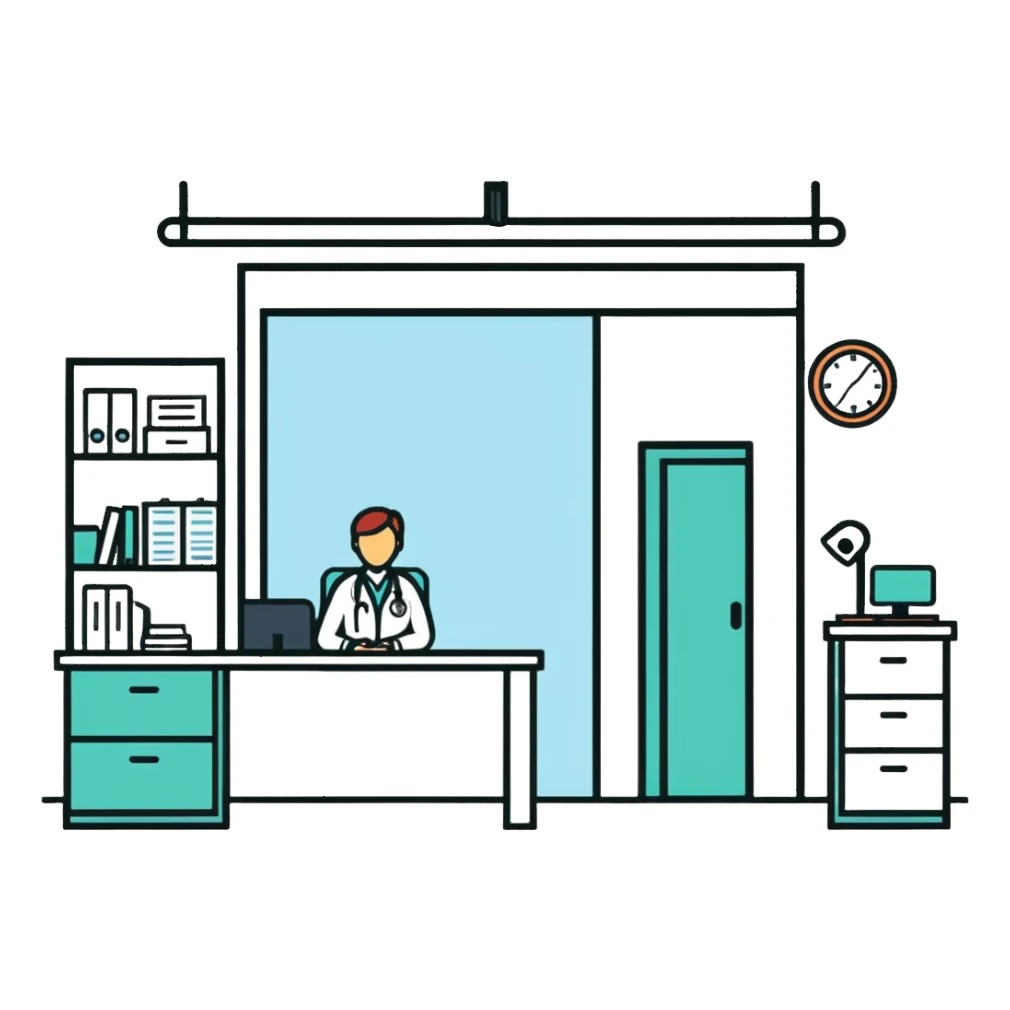 Doctors office, sign sticker