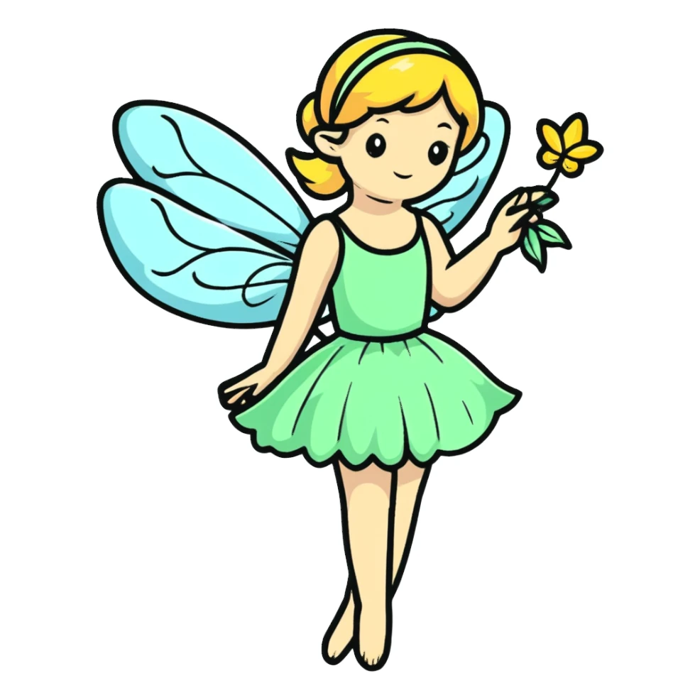 delicate fairy under a cherry blossom tree sticker