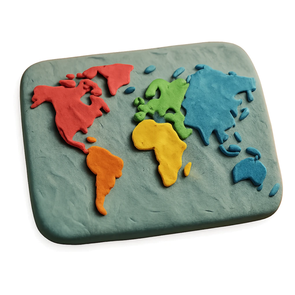plasticine look map sticker