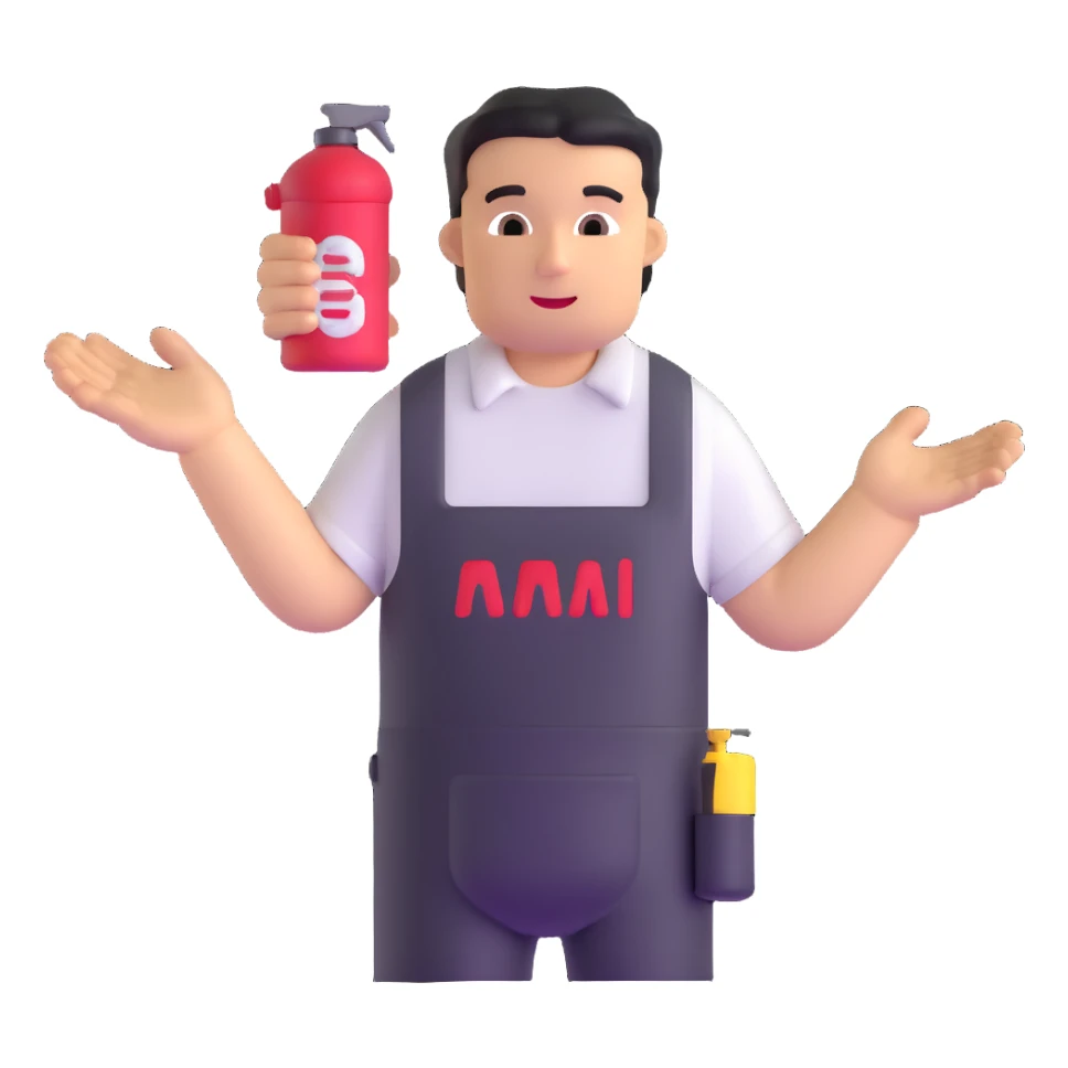 mechanic with grease stains sticker