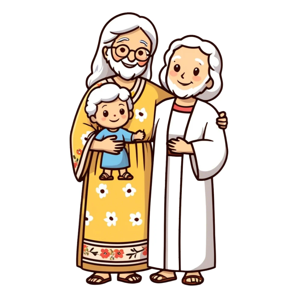 Grandma with Jesus Christ sticker
