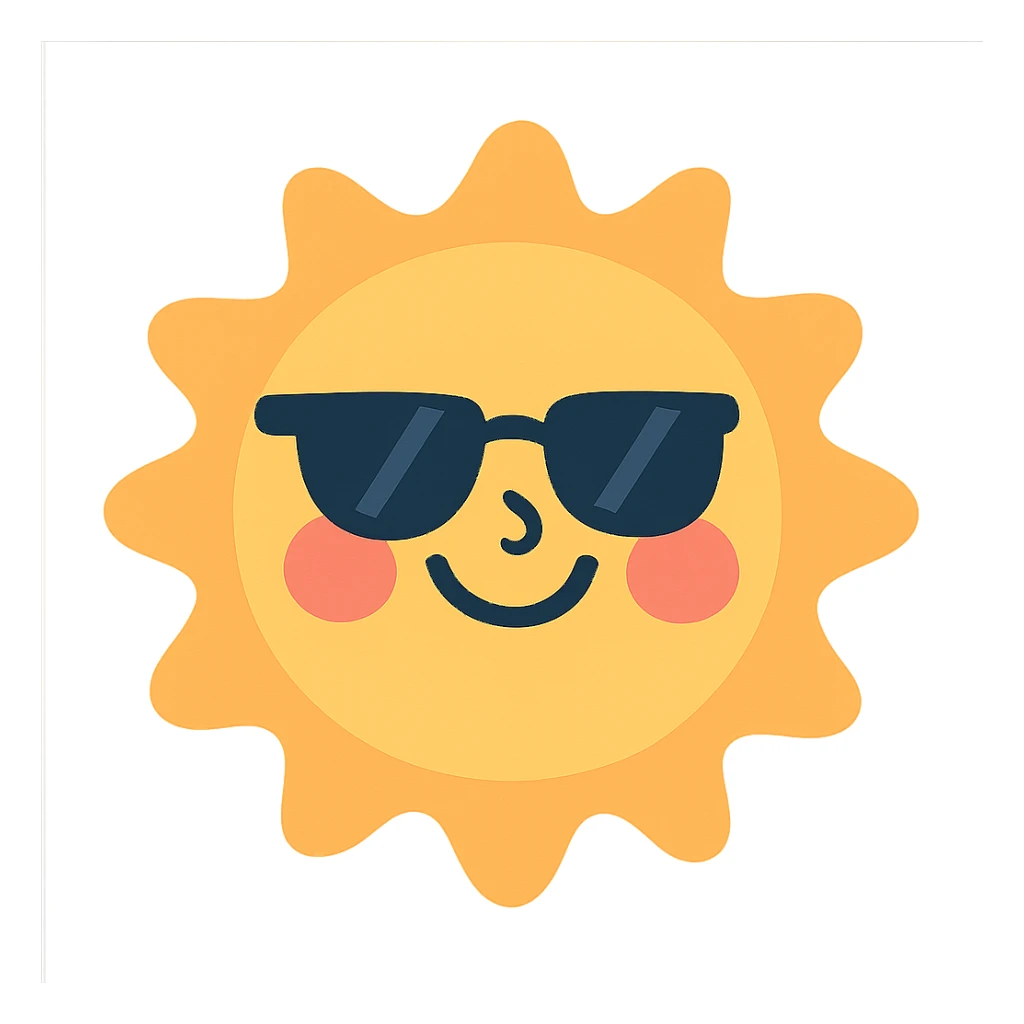 smiling sun with sunglasses sticker