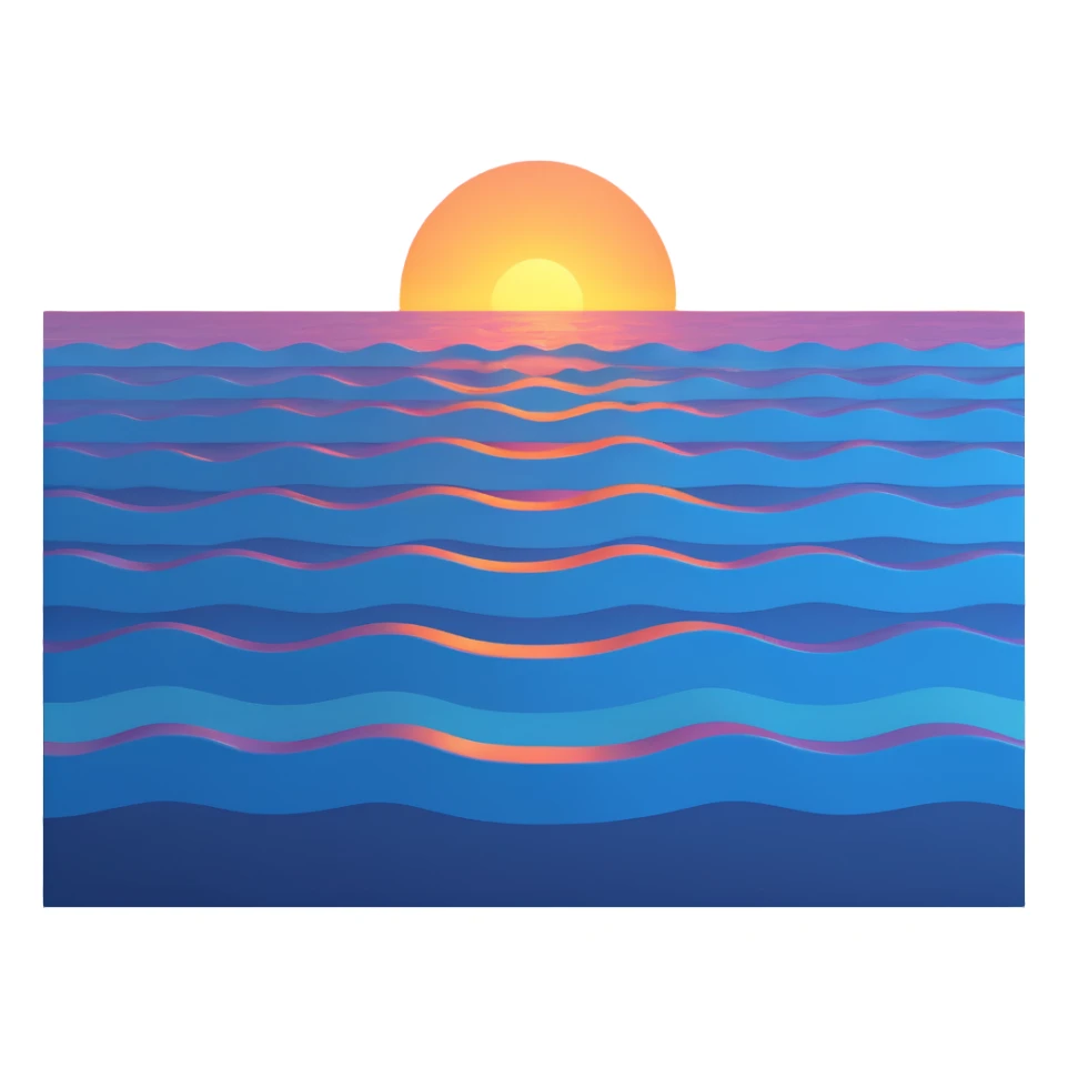 ocean sunset horizon sticker