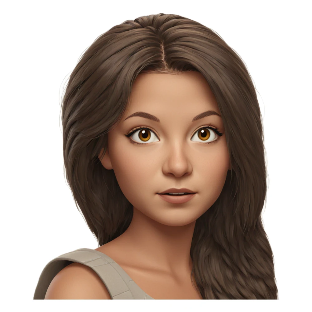 brown haired girl portrait sticker