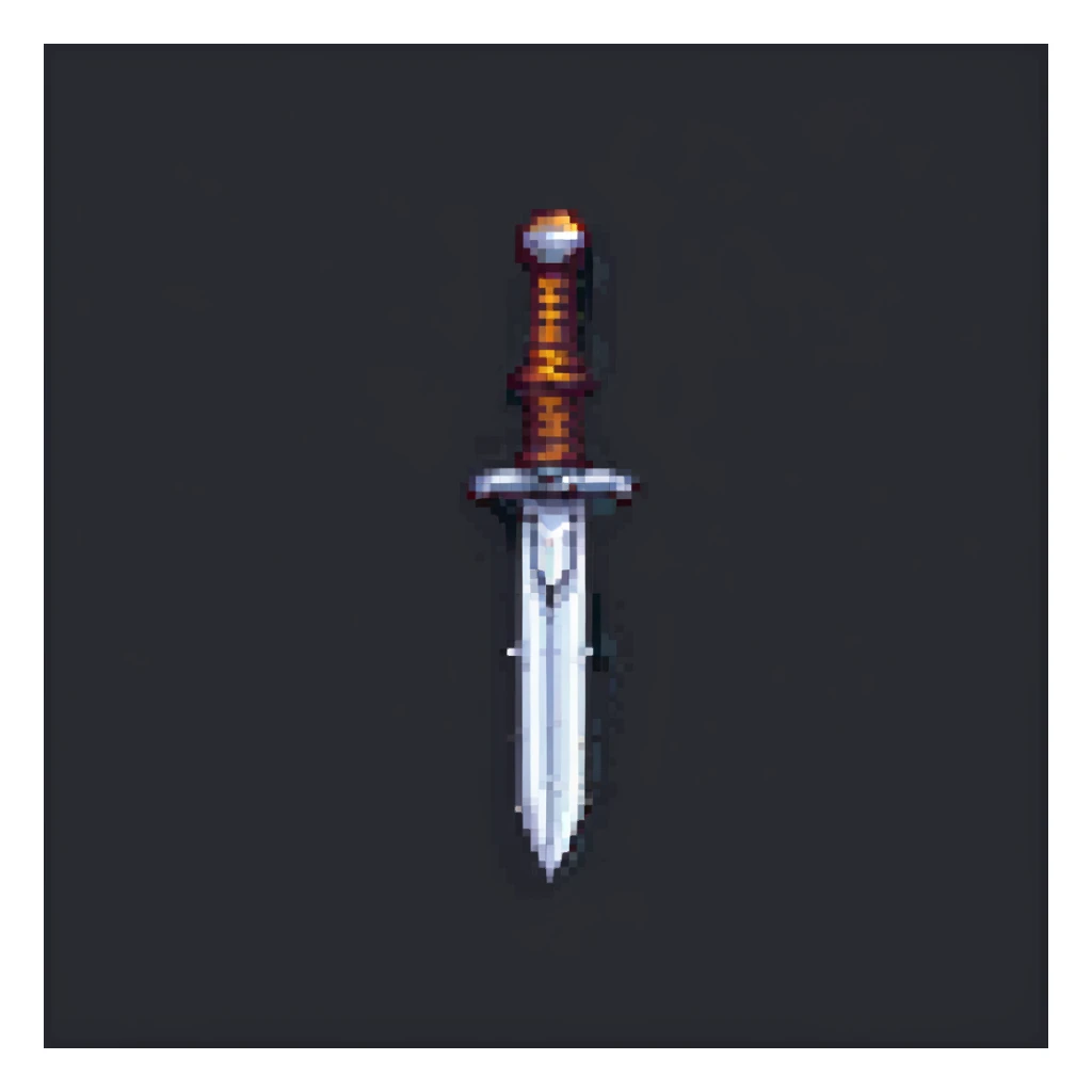 netherite sword pixel art angled view sticker