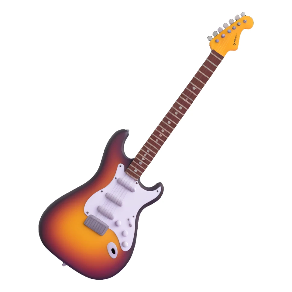 rock and roll electric guitar sticker