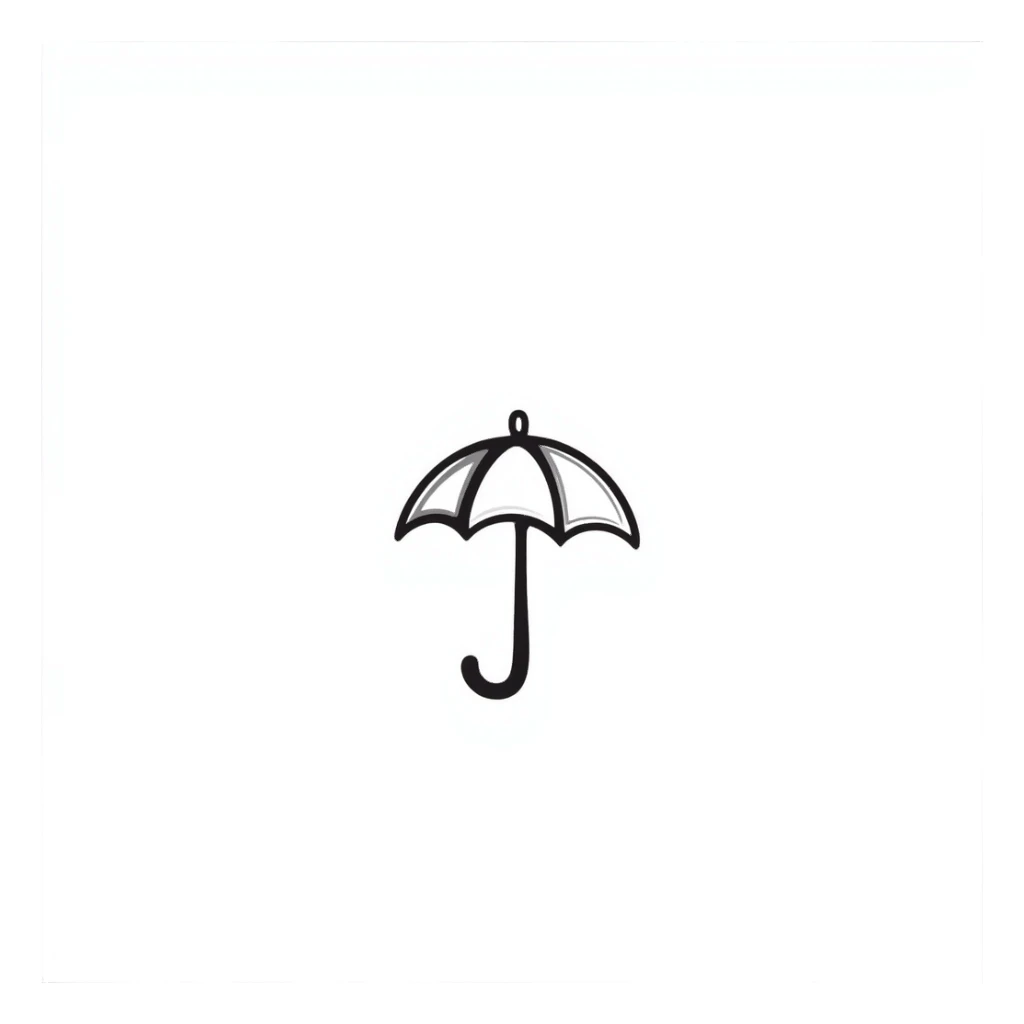 umbrella, hand drawn, sketch style sticker