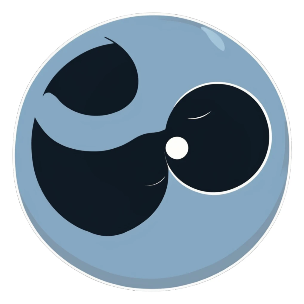 full moon kissing dark moon sticker