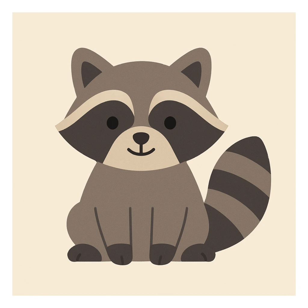 Flat design style raccoon sticker