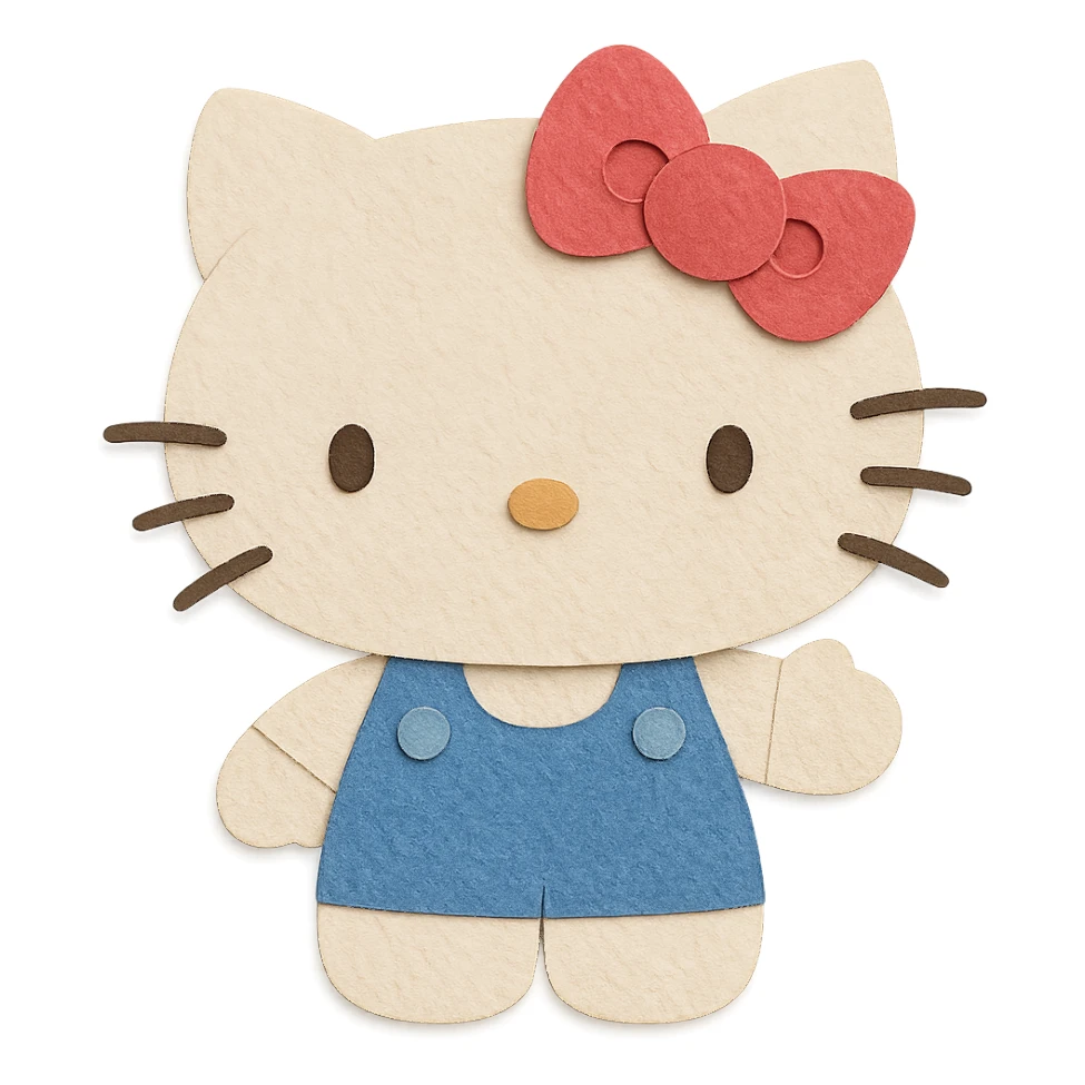 paper craft style Hello Kitty sticker
