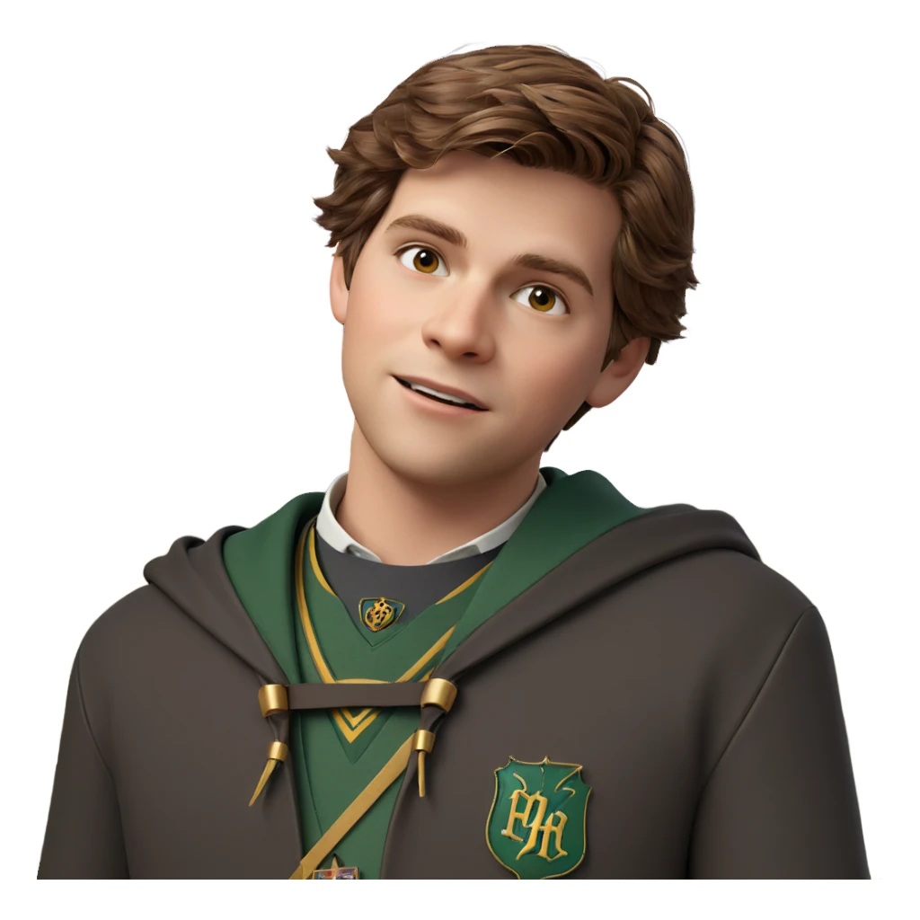 brown-haired boy in hogwarts uniform sticker