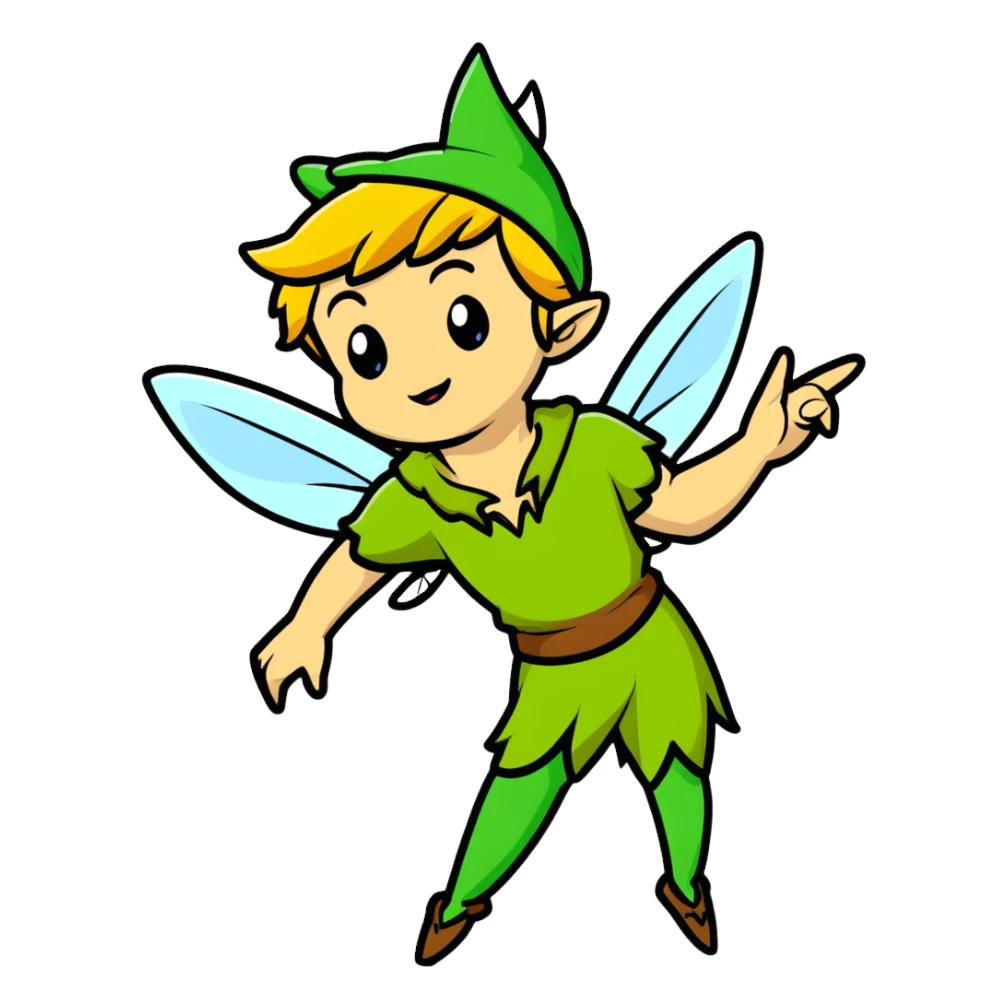 peter pan with tinkerbell sticker