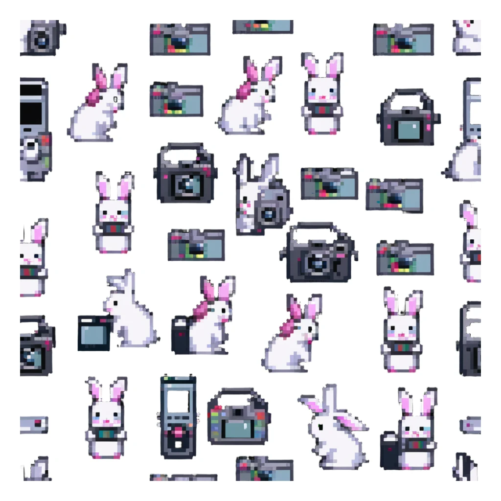 bunny holding digital cameras sticker