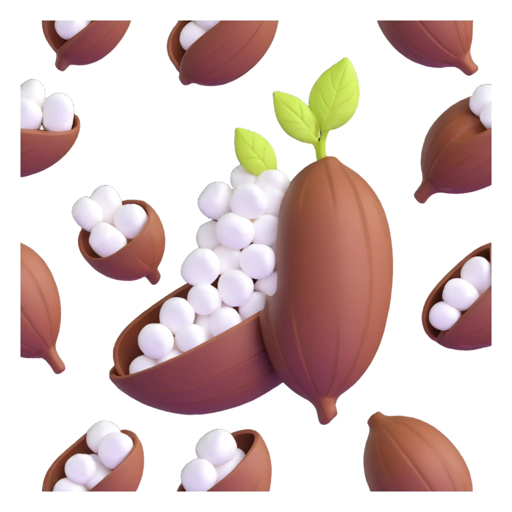 cacao pod with marshmallows sticker