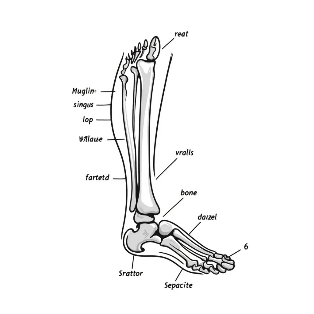detailed foot skeleton diagram with labels sticker