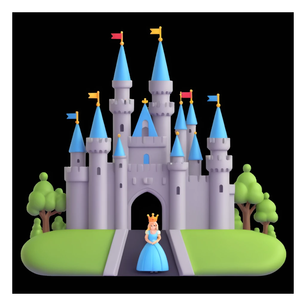 king and queen, castle background sticker