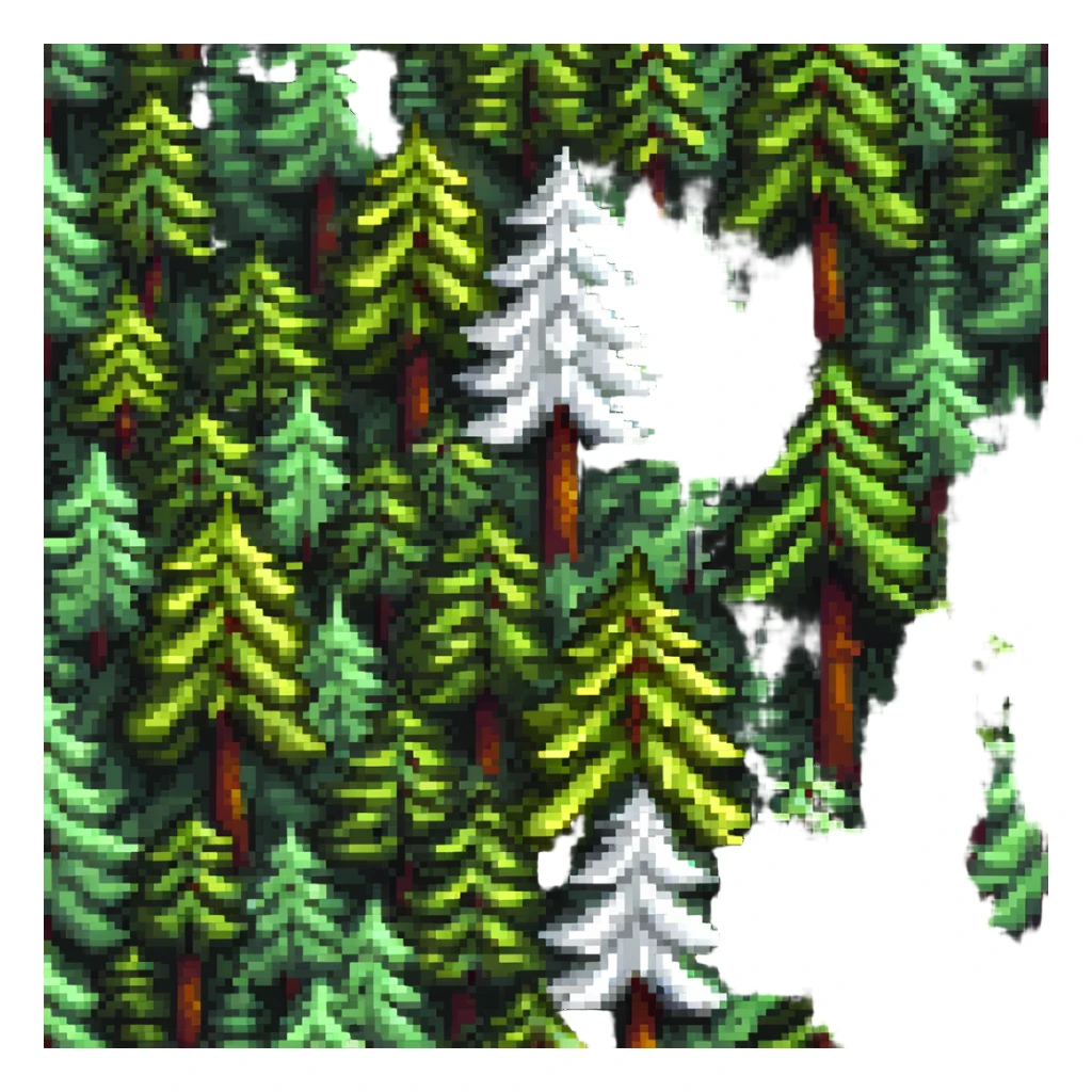 dense forest of spruce trees sticker