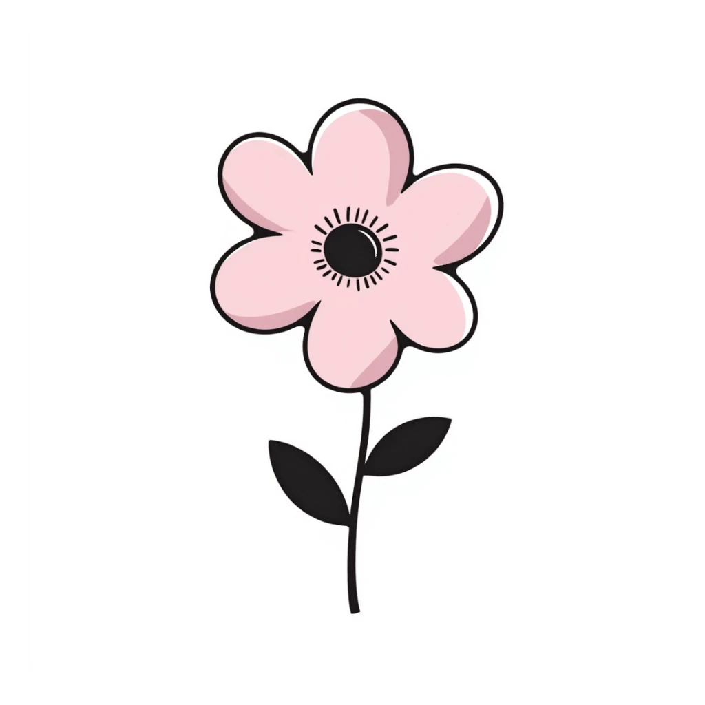 pastel pink flower sticker