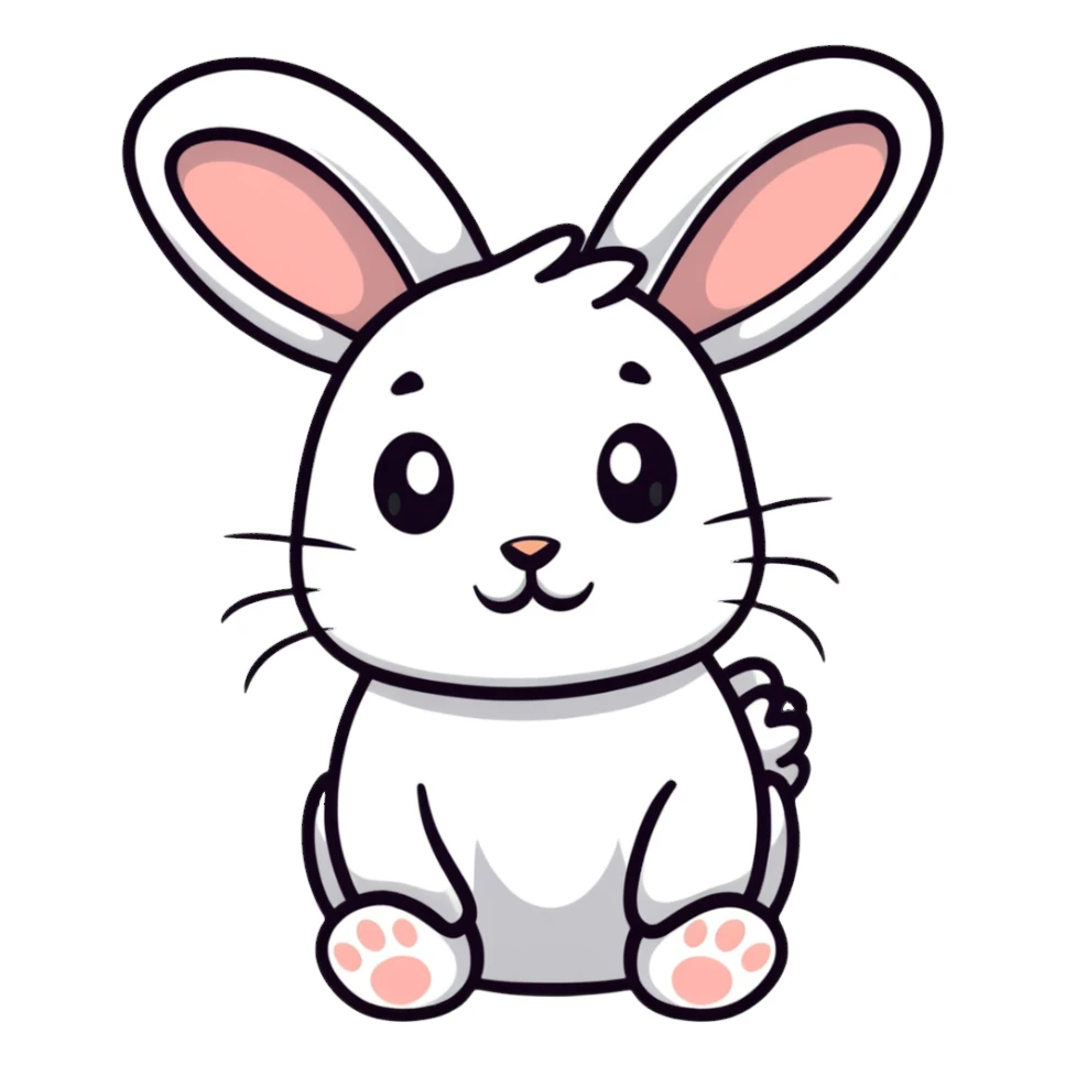 cutest bunny ever with tiny paws and floppy ears sticker