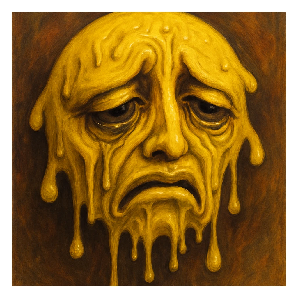 yellow face with melting expression sticker