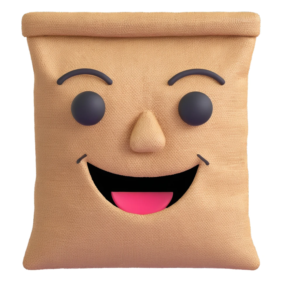 face made of burlap sack material sticker