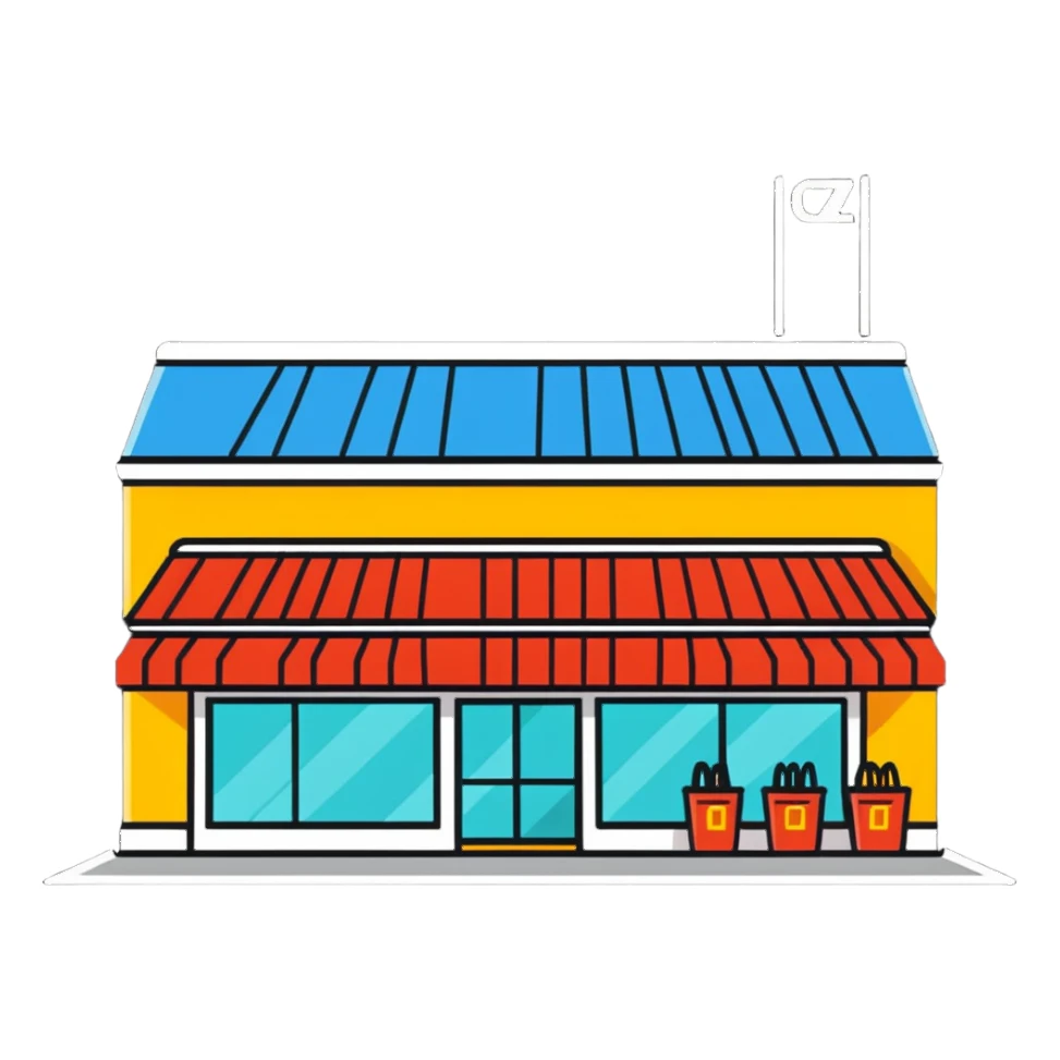 supermarket building from outside sticker