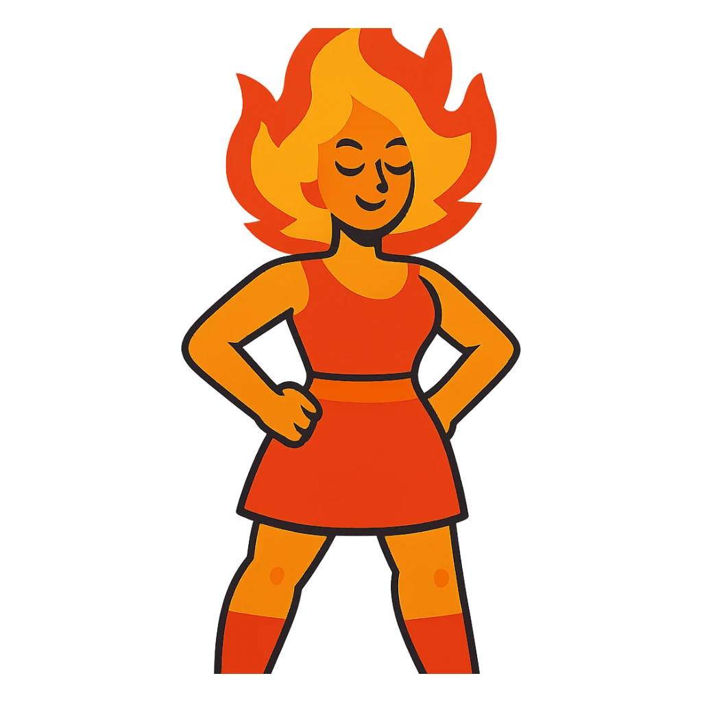 fire woman standing sticker