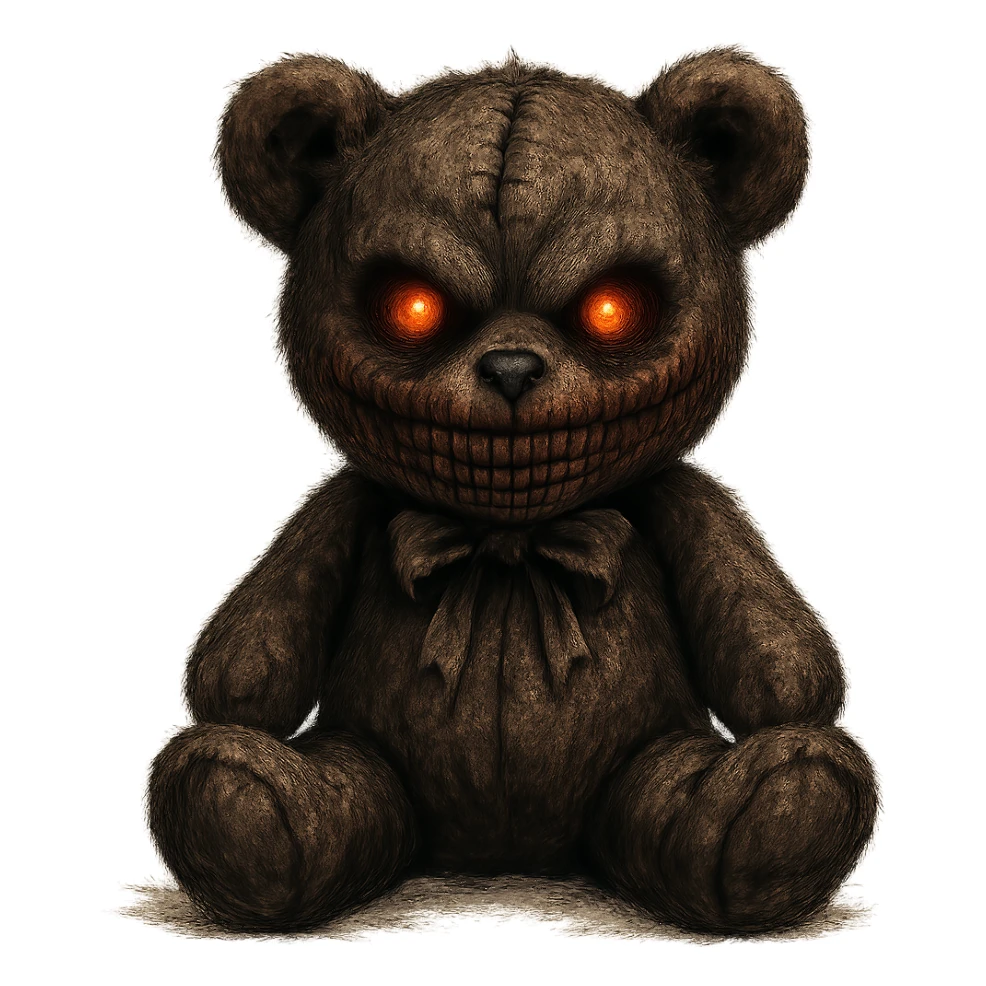 Halloween scary teddybear, remove background sticker