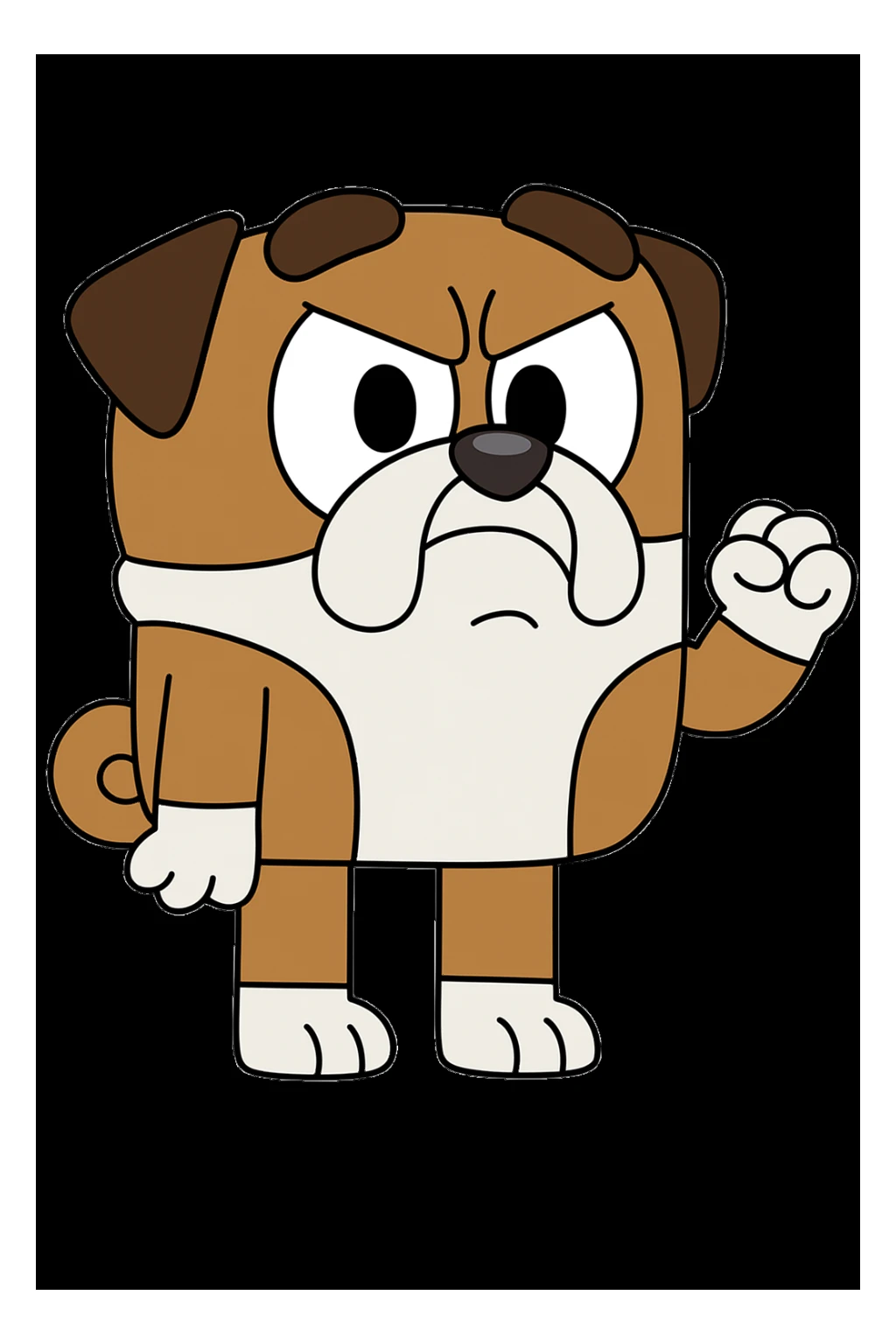 can you give a angry expression to this character sticker