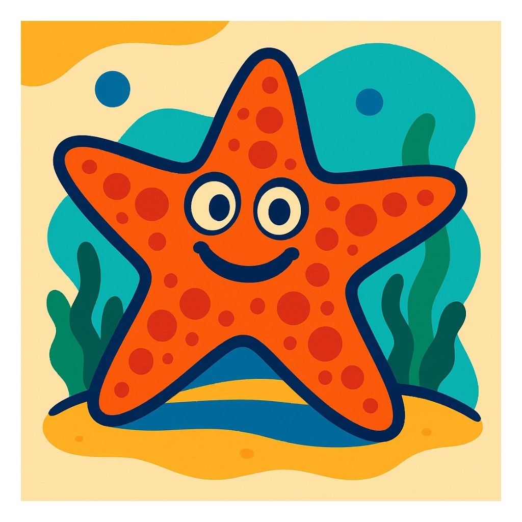 starfish in vibrant toon style sticker